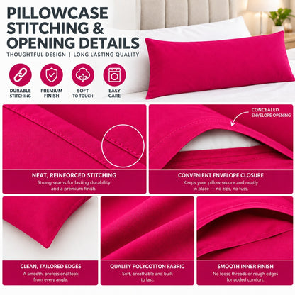 Polycotton bolster pillowcase – Fuchsia – 7