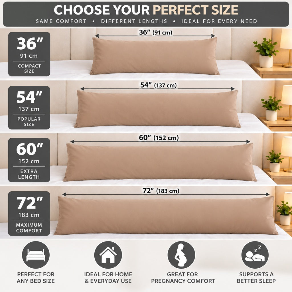 Polycotton bolster pillowcase – Latte – 2