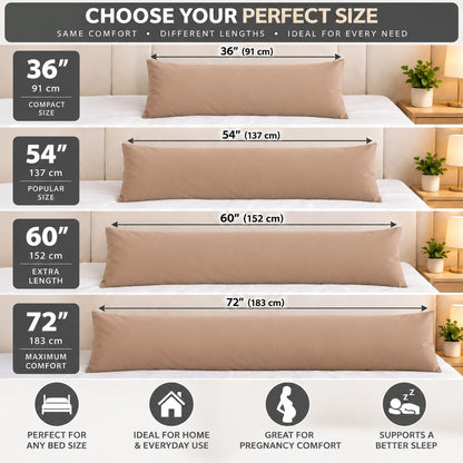 Polycotton bolster pillowcase – Latte – 2