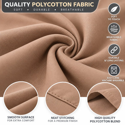 Polycotton bolster pillowcase – Latte – 3