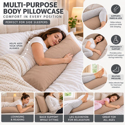 Polycotton bolster pillowcase – Latte – 6