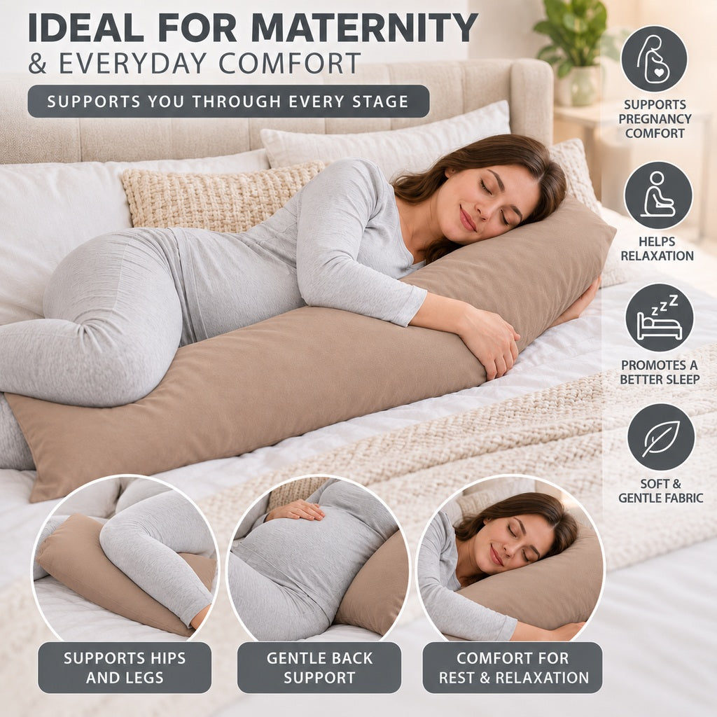 Polycotton bolster pillowcase – Latte – 8