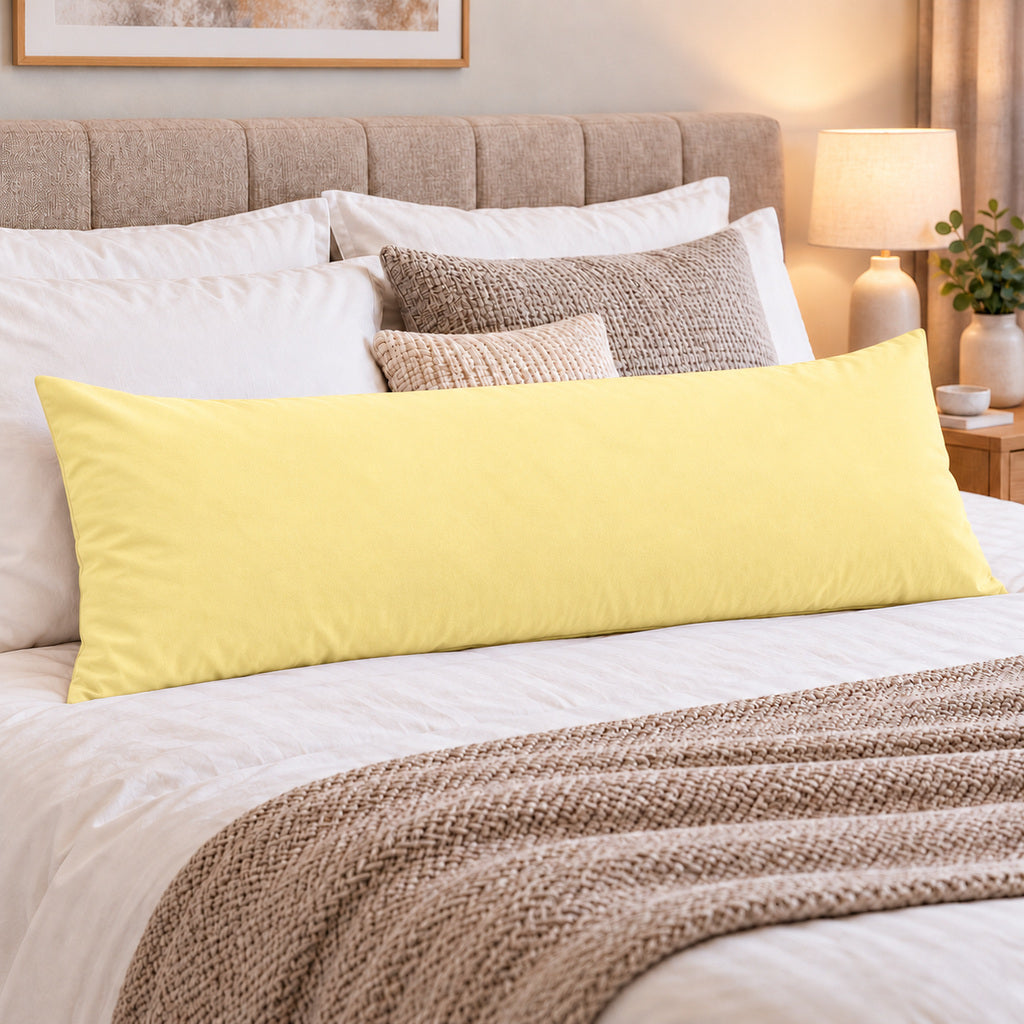 Polycotton bolster pillowcase – Lemon – 2