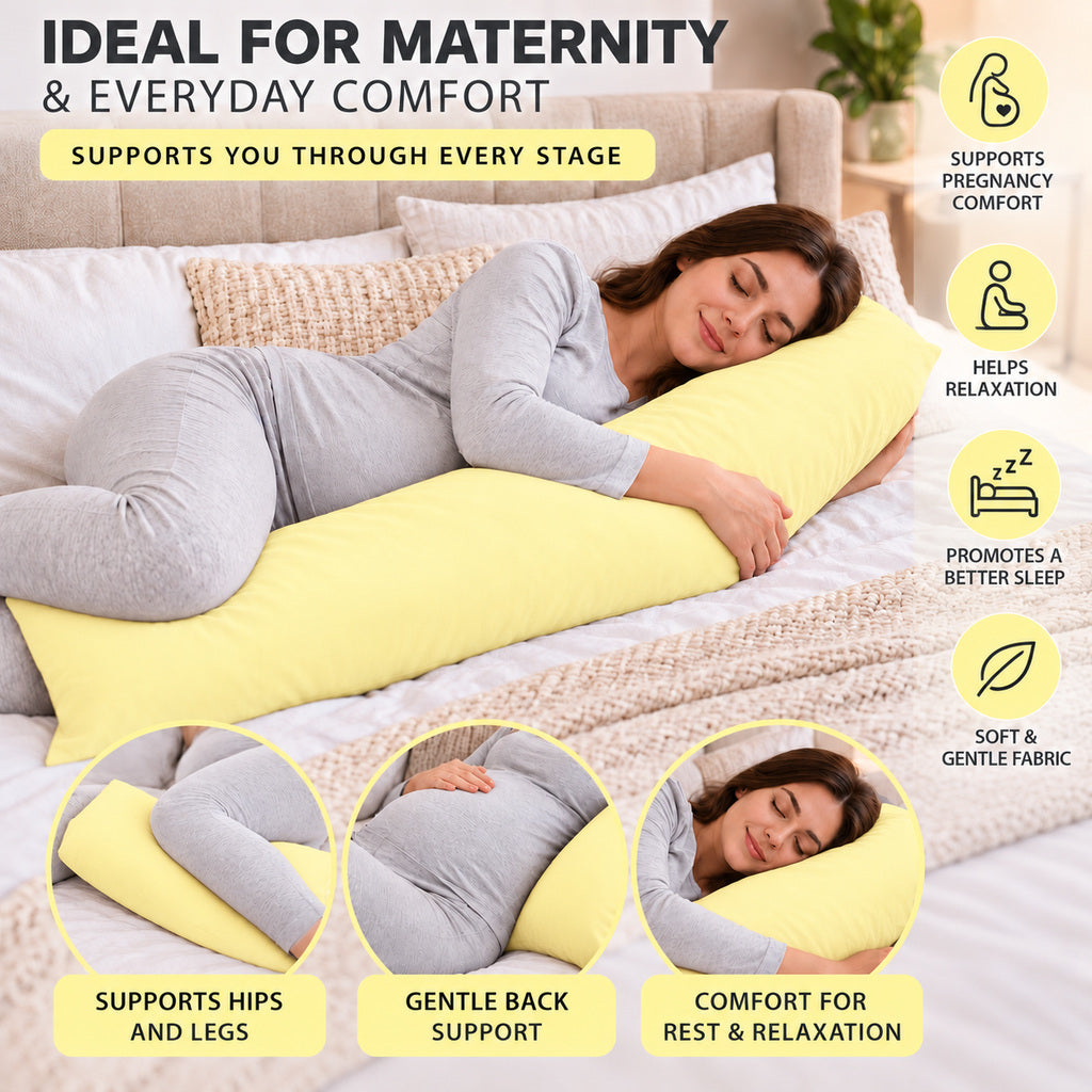Polycotton bolster pillowcase – Lemon – 4