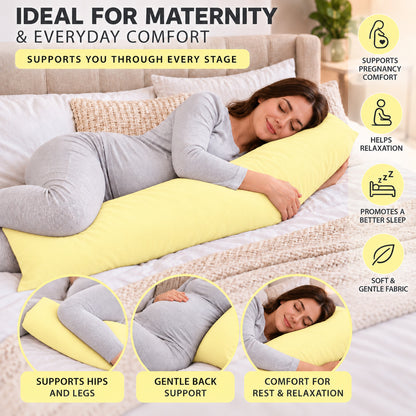 Polycotton bolster pillowcase – Lemon – 4