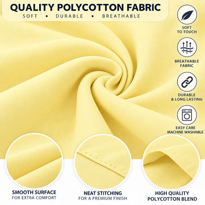 Polycotton bolster pillowcase – Lemon – 5