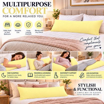 Polycotton bolster pillowcase – Lemon – 6