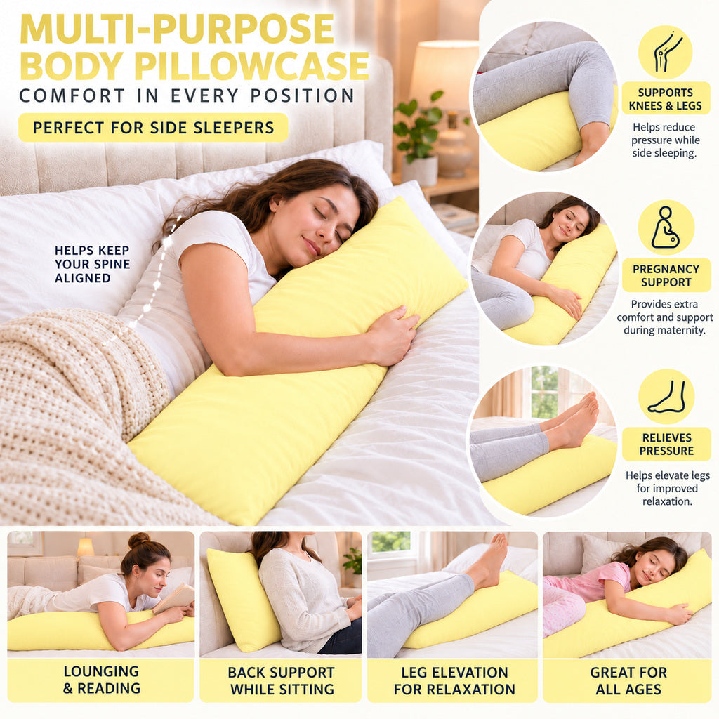 Polycotton bolster pillowcase – Lemon – 7