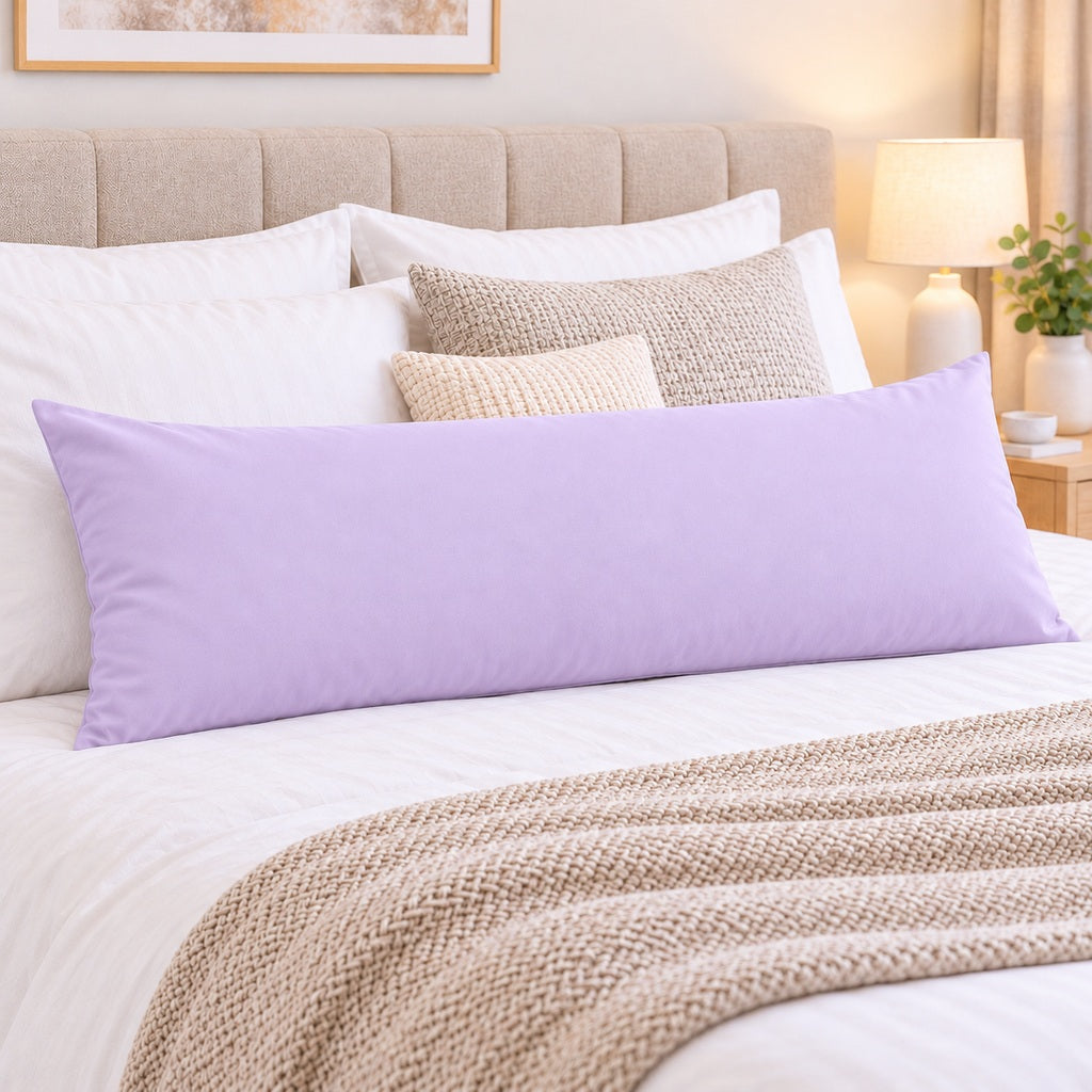 Polycotton bolster pillowcase – Lilac – 2