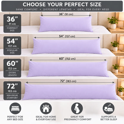 Polycotton bolster pillowcase – Lilac – 3
