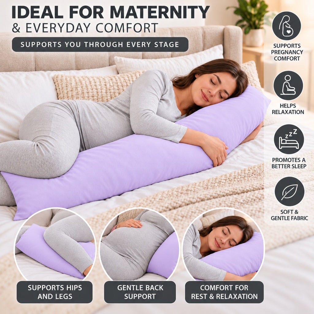 Polycotton bolster pillowcase – Lilac – 5