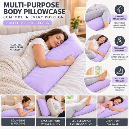Polycotton bolster pillowcase – Lilac – 6