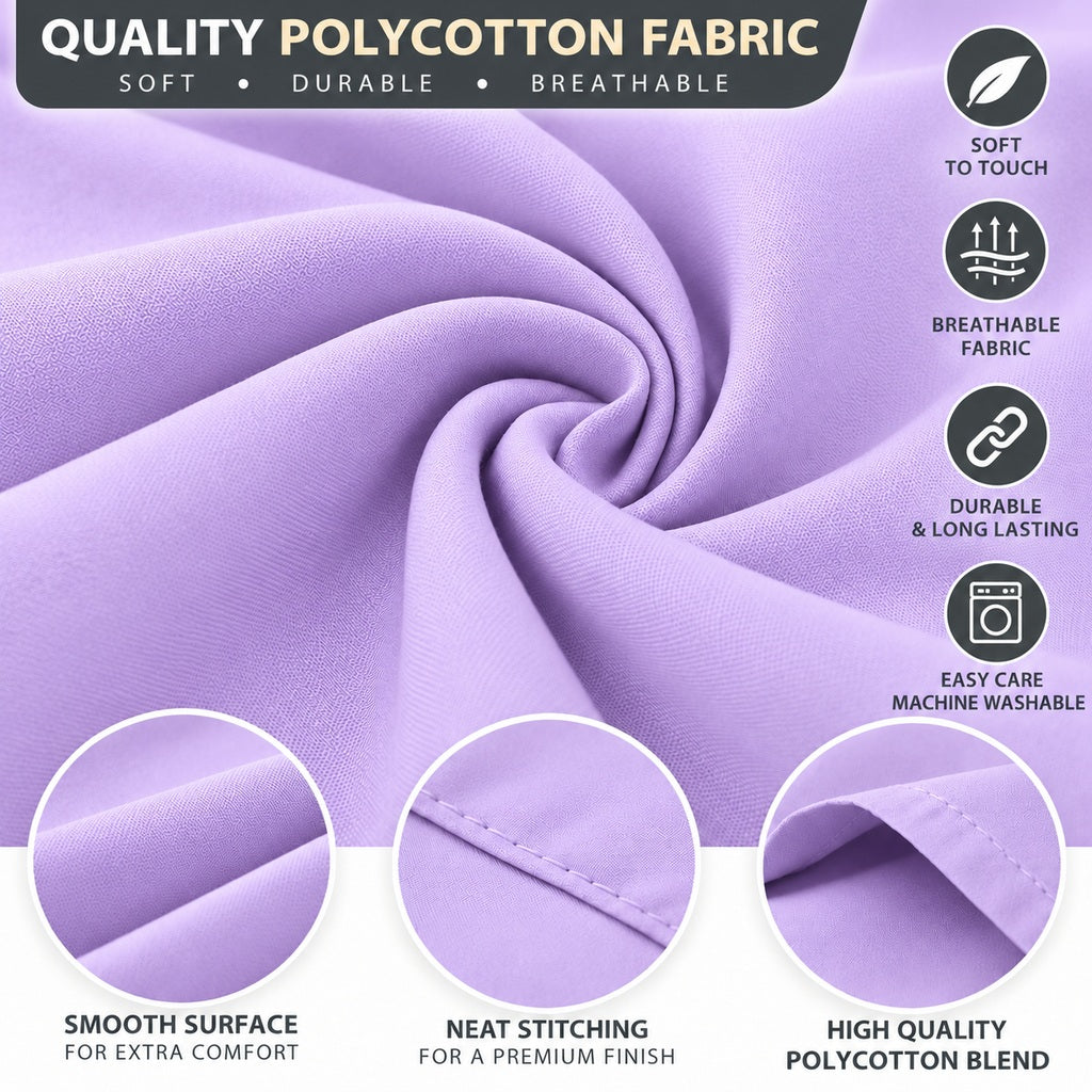 Polycotton bolster pillowcase – Lilac – 8