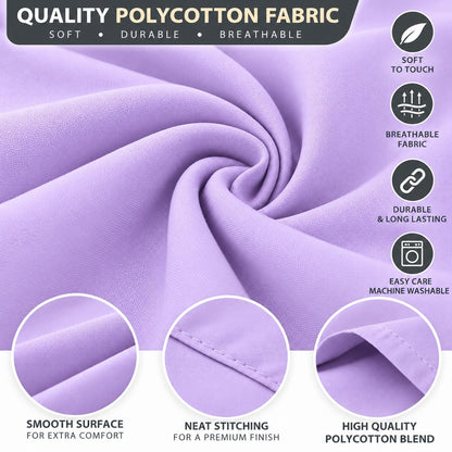 Polycotton bolster pillowcase – Lilac – 8