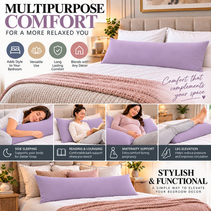 Polycotton bolster pillowcase – Lilac – 9