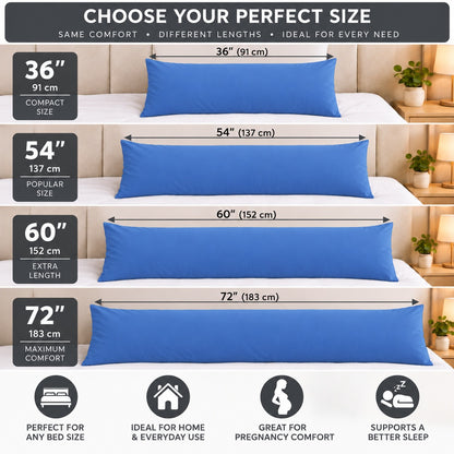Polycotton bolster pillowcase – Mid Blue – 3