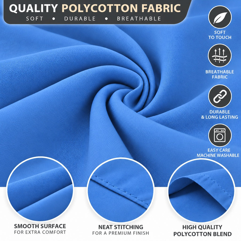 Polycotton bolster pillowcase – Mid Blue – 6