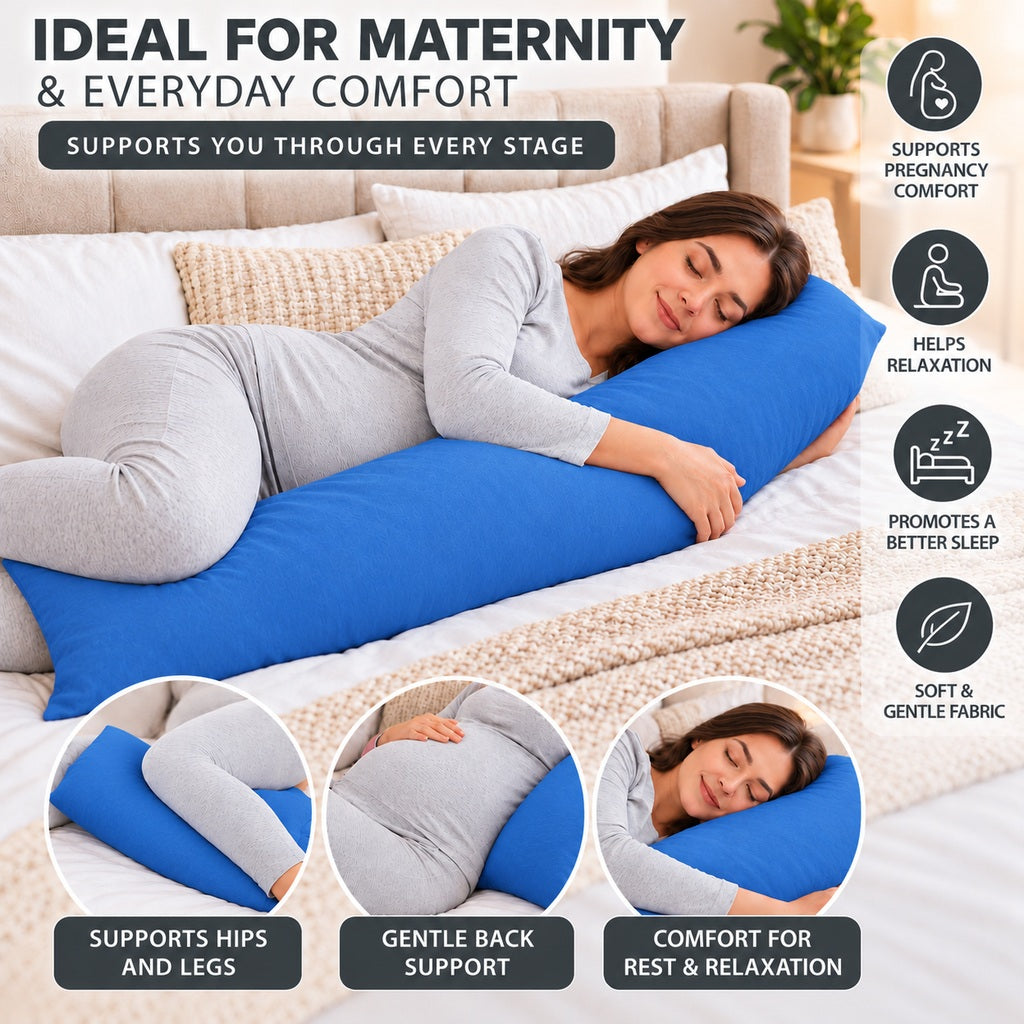Polycotton bolster pillowcase – Mid Blue – 8
