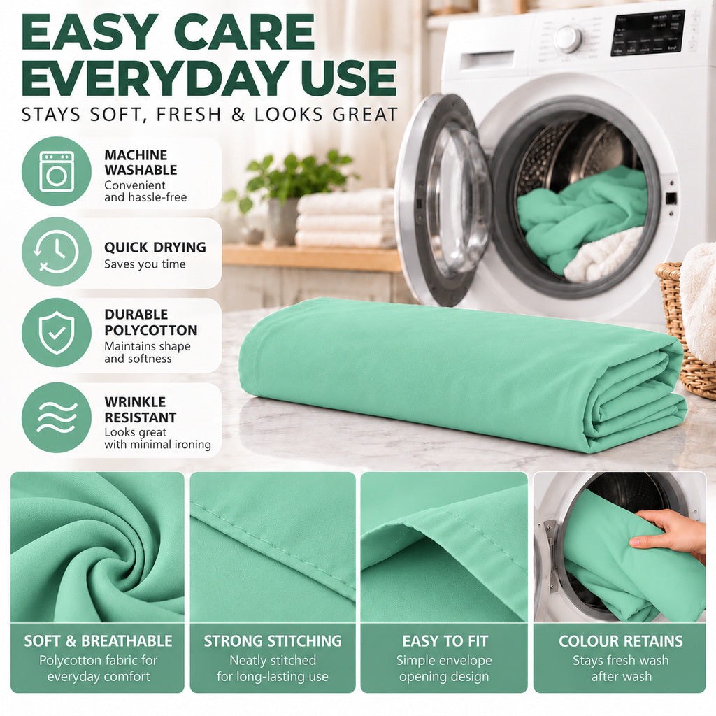 Polycotton bolster pillowcase – Mint Green – 3