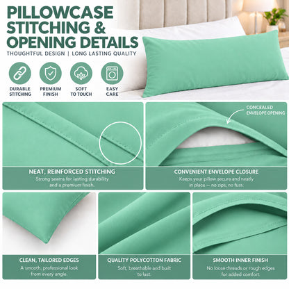 Polycotton bolster pillowcase – Mint Green – 4