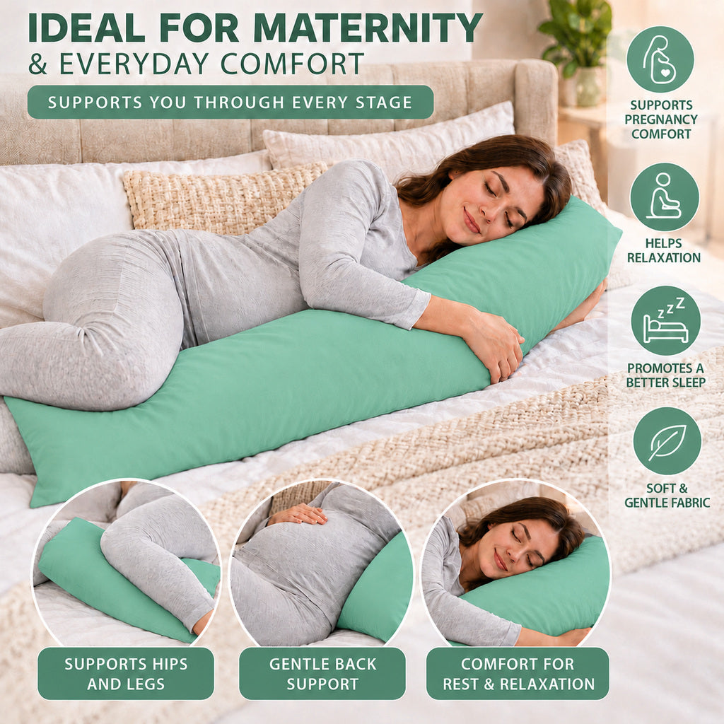 Polycotton bolster pillowcase – Mint Green – 5