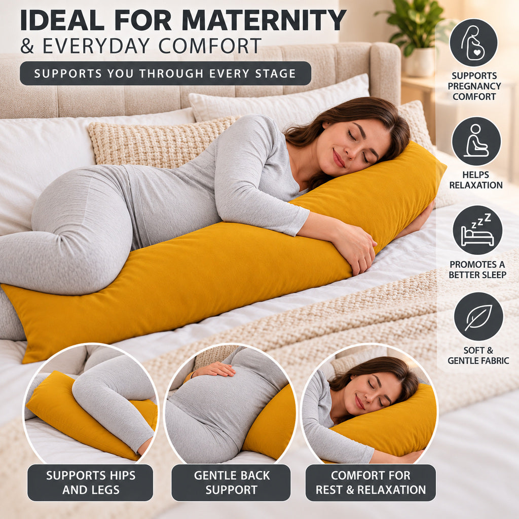 Polycotton bolster pillowcase – Mustard – 4