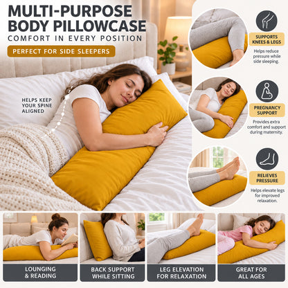 Polycotton bolster pillowcase – Mustard – 5