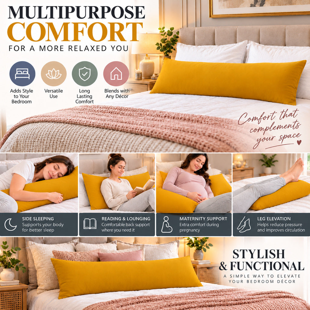 Polycotton bolster pillowcase – Mustard – 6