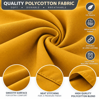 Polycotton bolster pillowcase – Mustard – 8
