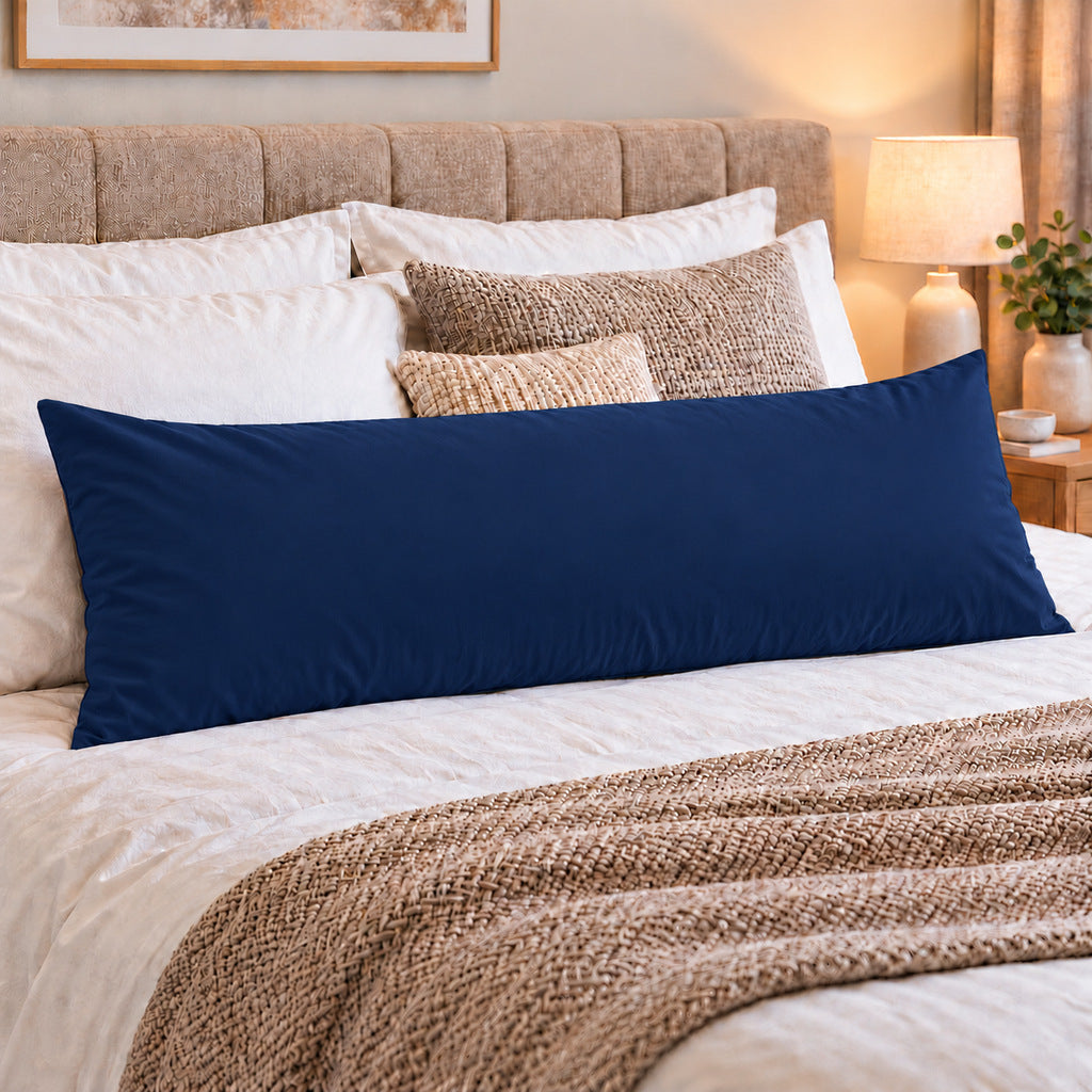 Polycotton bolster pillowcase – Navy – 2
