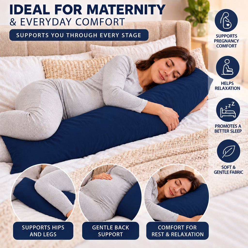 Polycotton bolster pillowcase – Navy – 5
