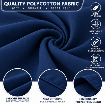 Polycotton bolster pillowcase – Navy – 6