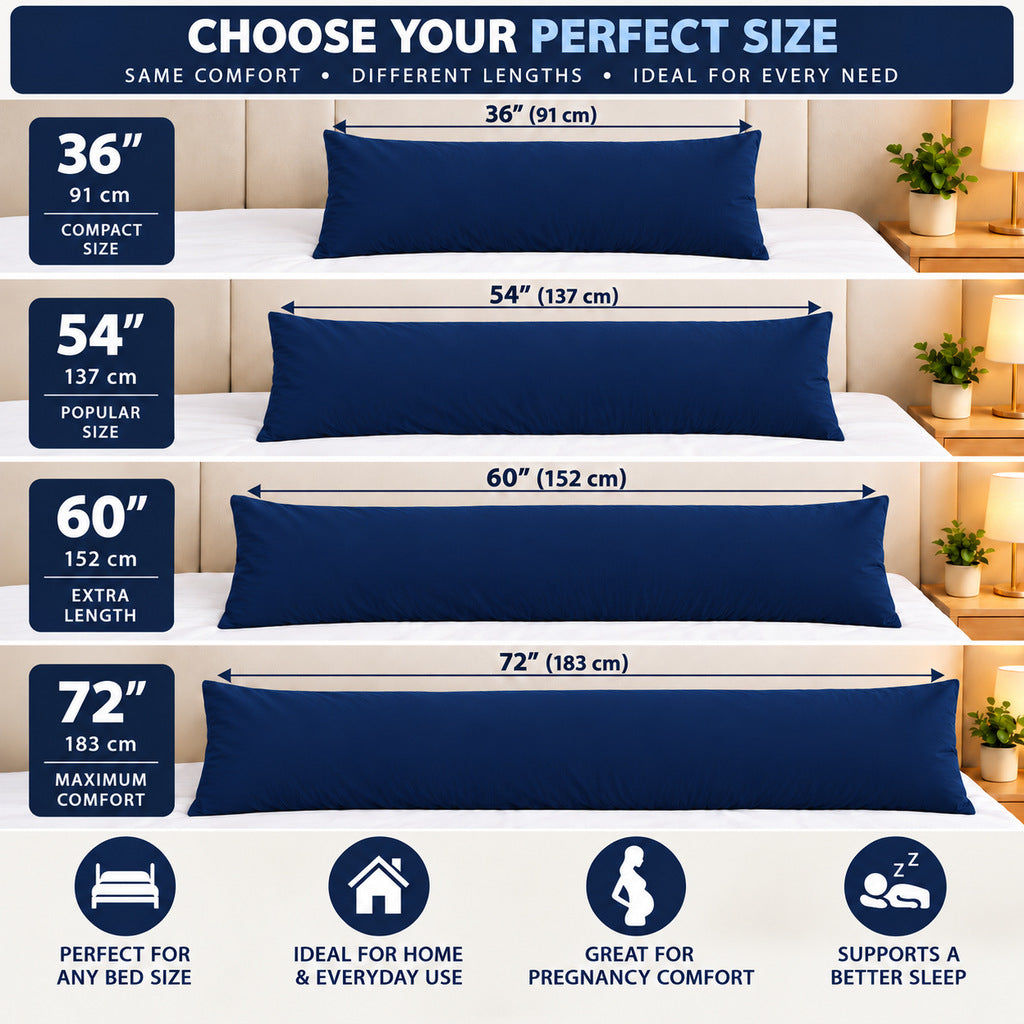 Polycotton bolster pillowcase – Navy – 9