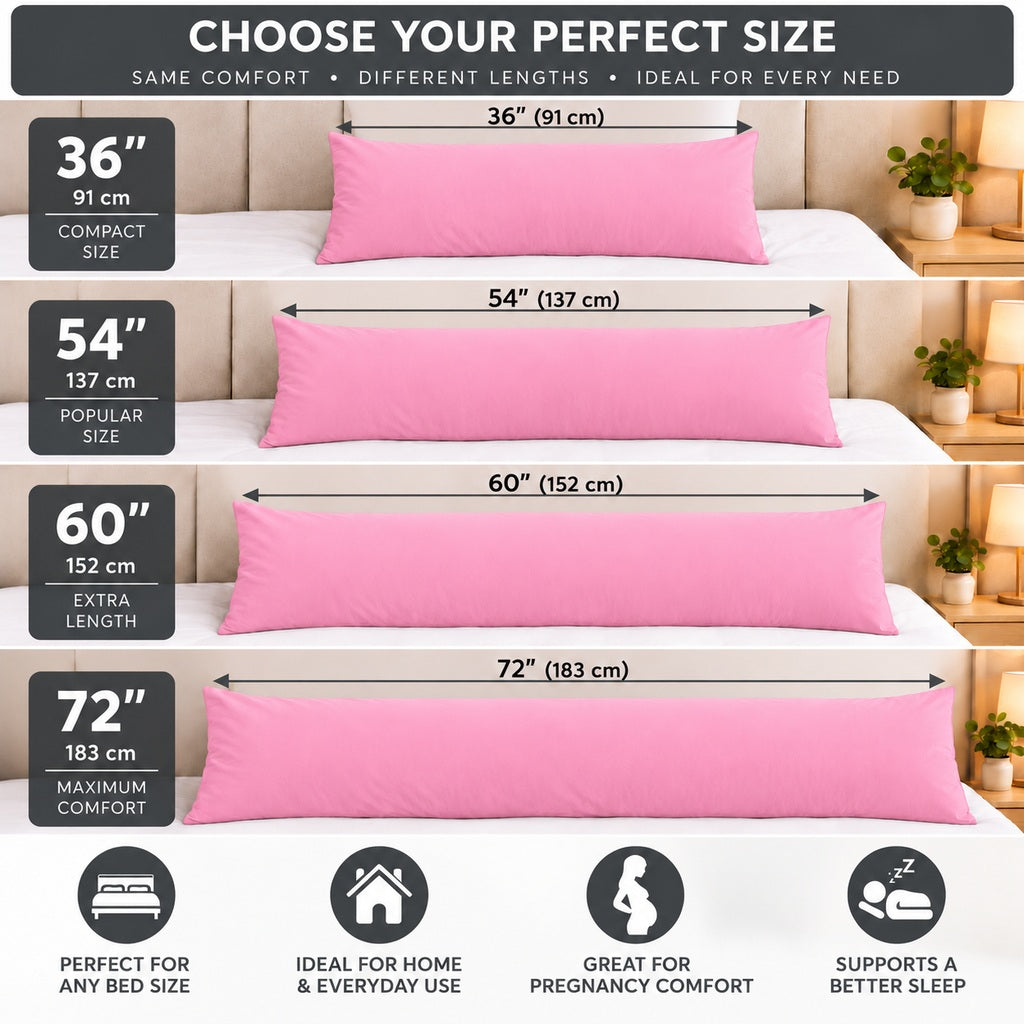 Polycotton bolster pillowcase – Pink – 3