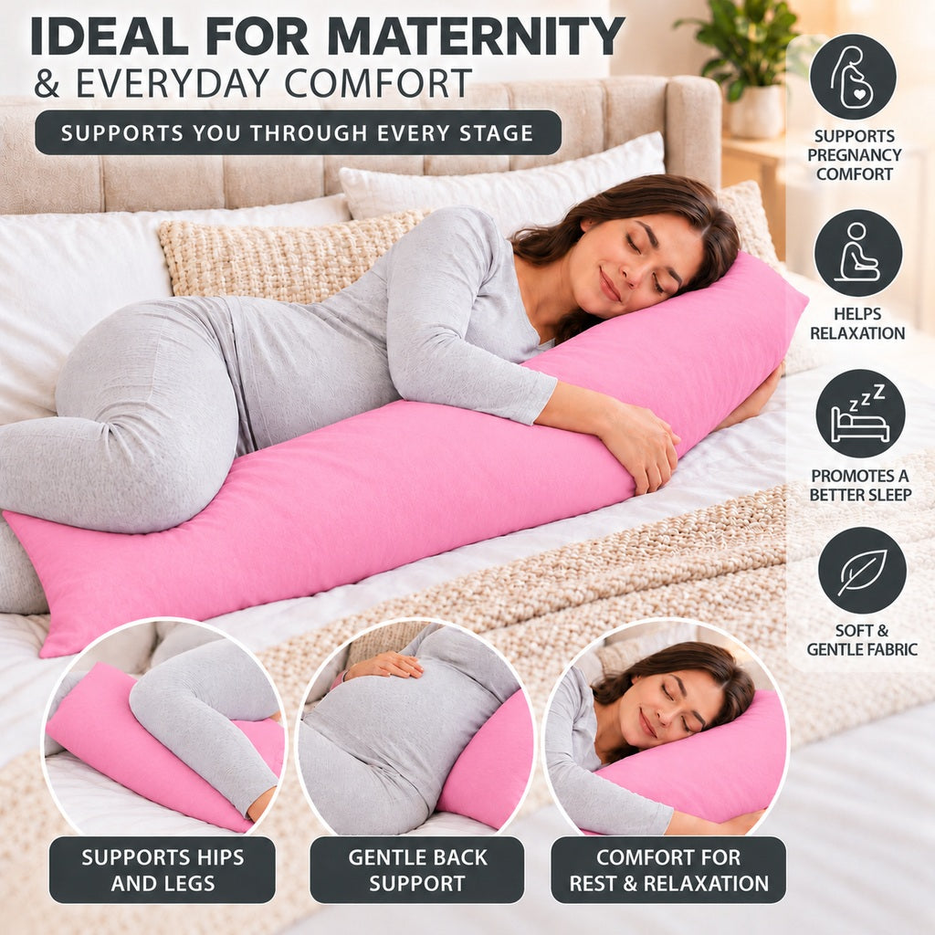 Polycotton bolster pillowcase – Pink – 7