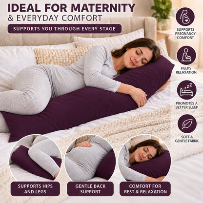 Polycotton bolster pillowcase – Plum – 5