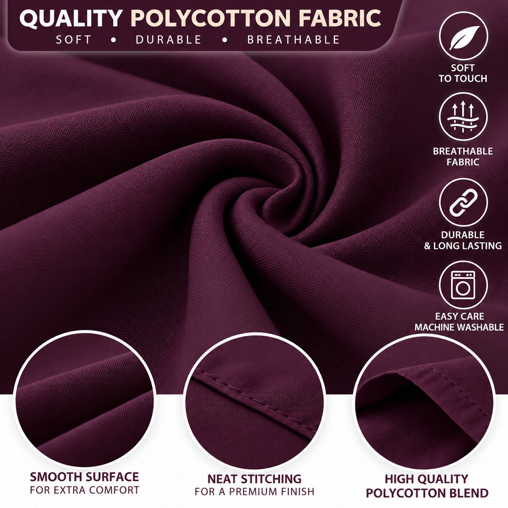 Polycotton bolster pillowcase – Plum – 6