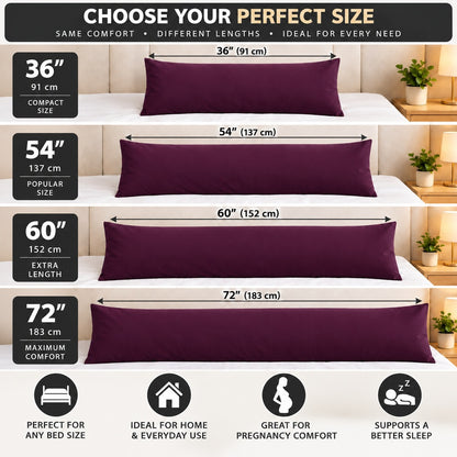 Polycotton bolster pillowcase – Plum – 9