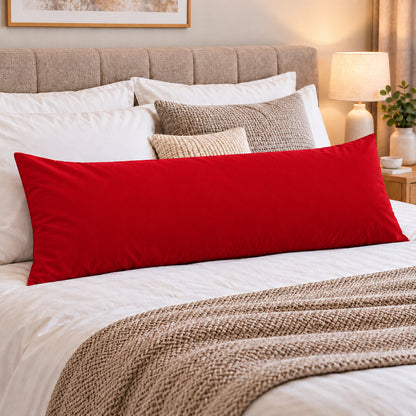 Polycotton bolster pillowcase – Red – 2