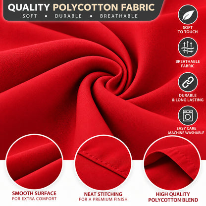 Polycotton bolster pillowcase – Red – 3