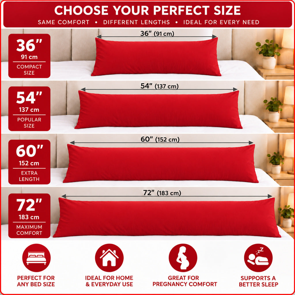 Polycotton bolster pillowcase – Red – 8