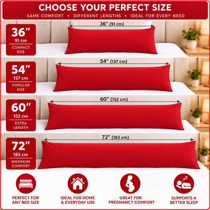 Polycotton bolster pillowcase – Red – 8