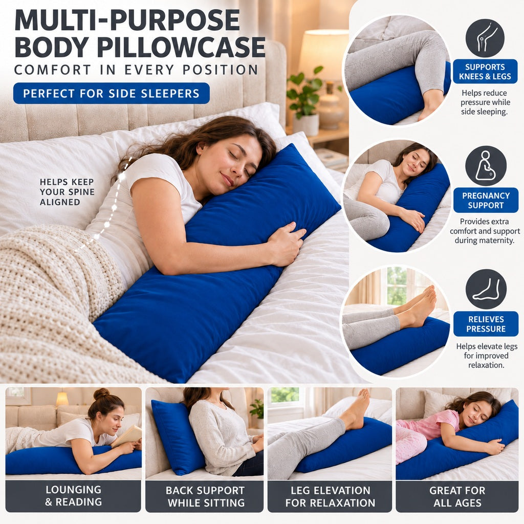 Polycotton bolster pillowcase – Royal Blue – 14