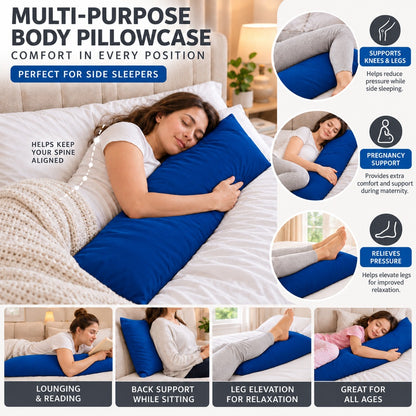 Polycotton bolster pillowcase – Royal Blue – 14