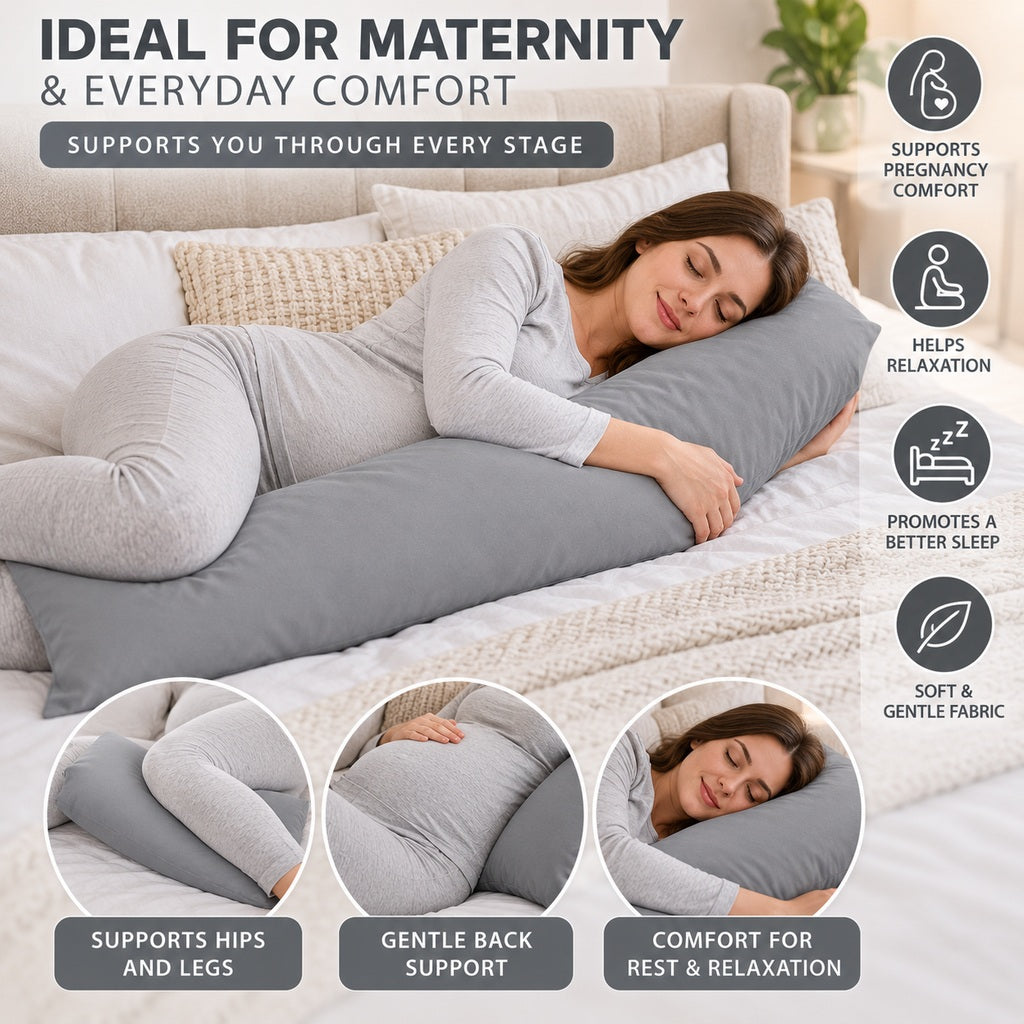 Polycotton bolster pillowcase – Silver – 4