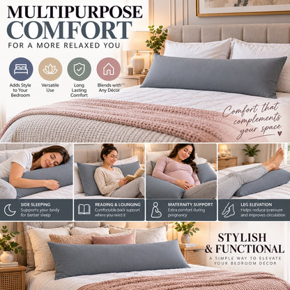 Polycotton bolster pillowcase – Silver – 7