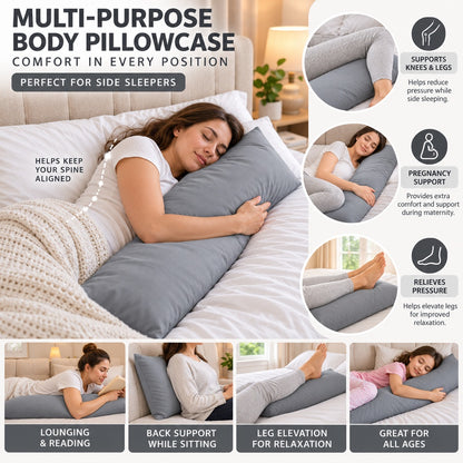 Polycotton bolster pillowcase – Silver – 8