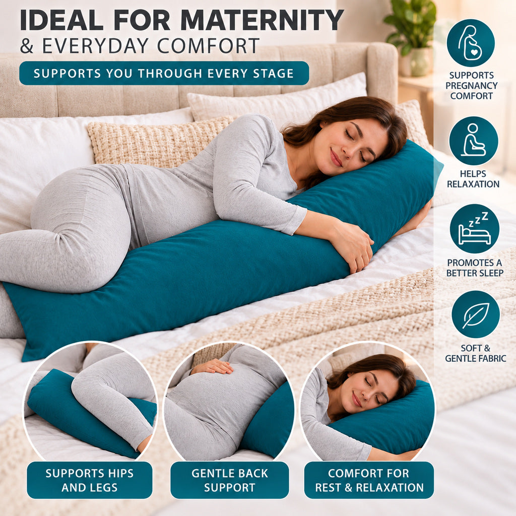 Polycotton bolster pillowcase – Teal – 4
