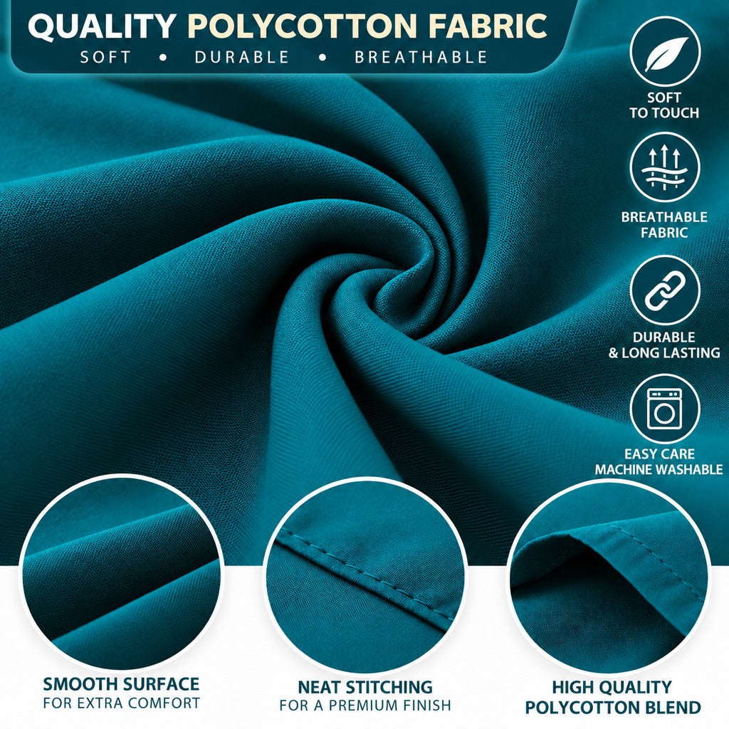 Polycotton bolster pillowcase – Teal – 5