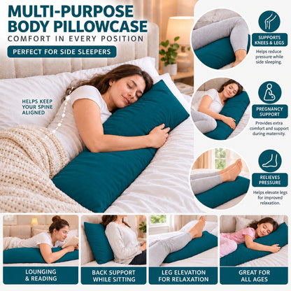 Polycotton bolster pillowcase – Teal – 8